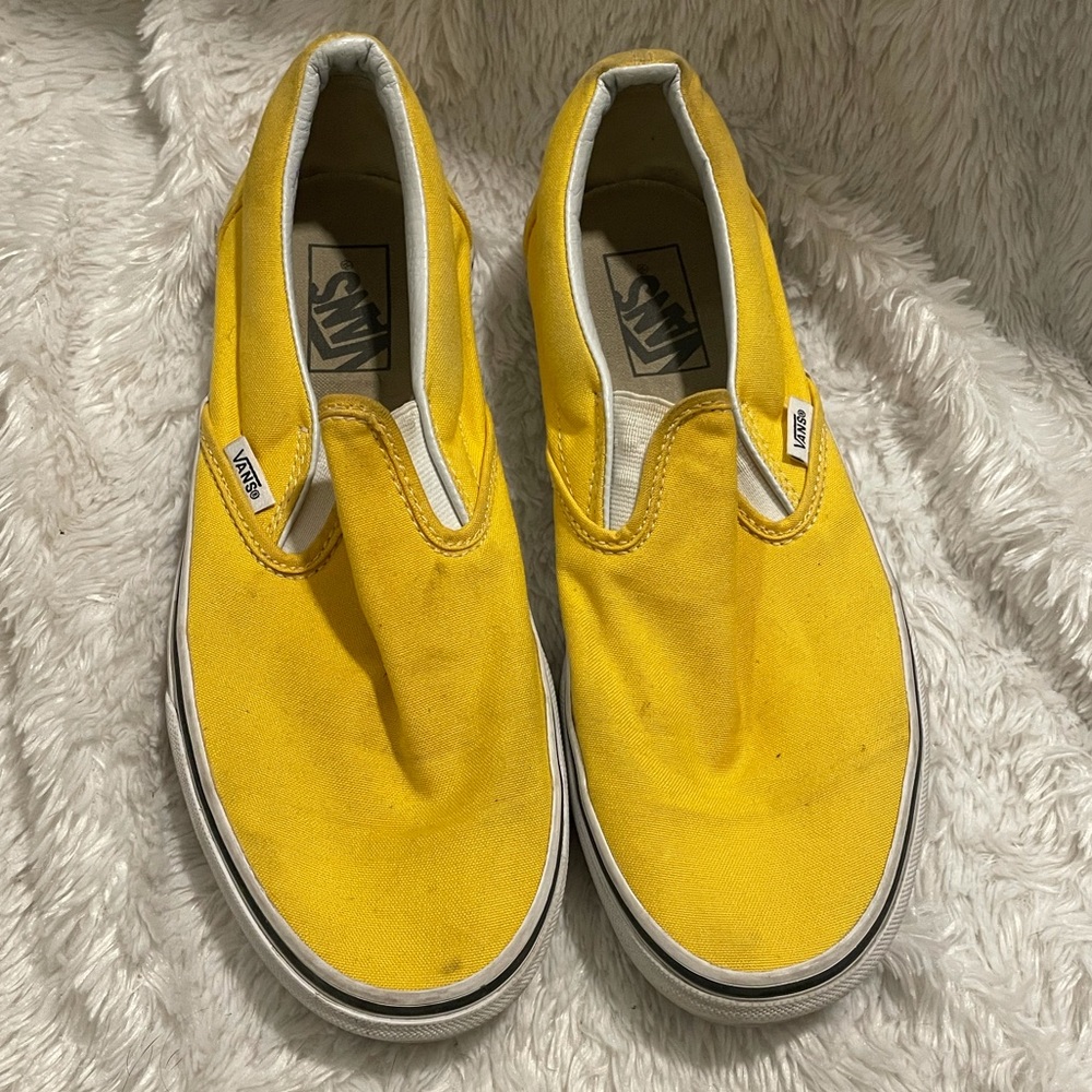 Yellow Vans Slip-On Sneakers, Sz 8
